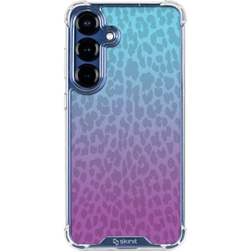 Cheetah Print Purple and Blue Galaxy S25 Clear Case